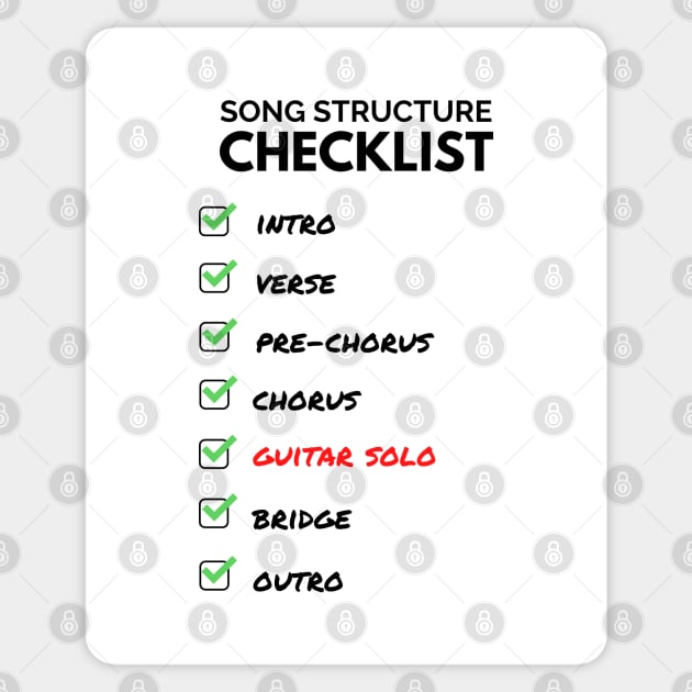 Song Structure Checklist Light Theme Sticker by nightsworthy